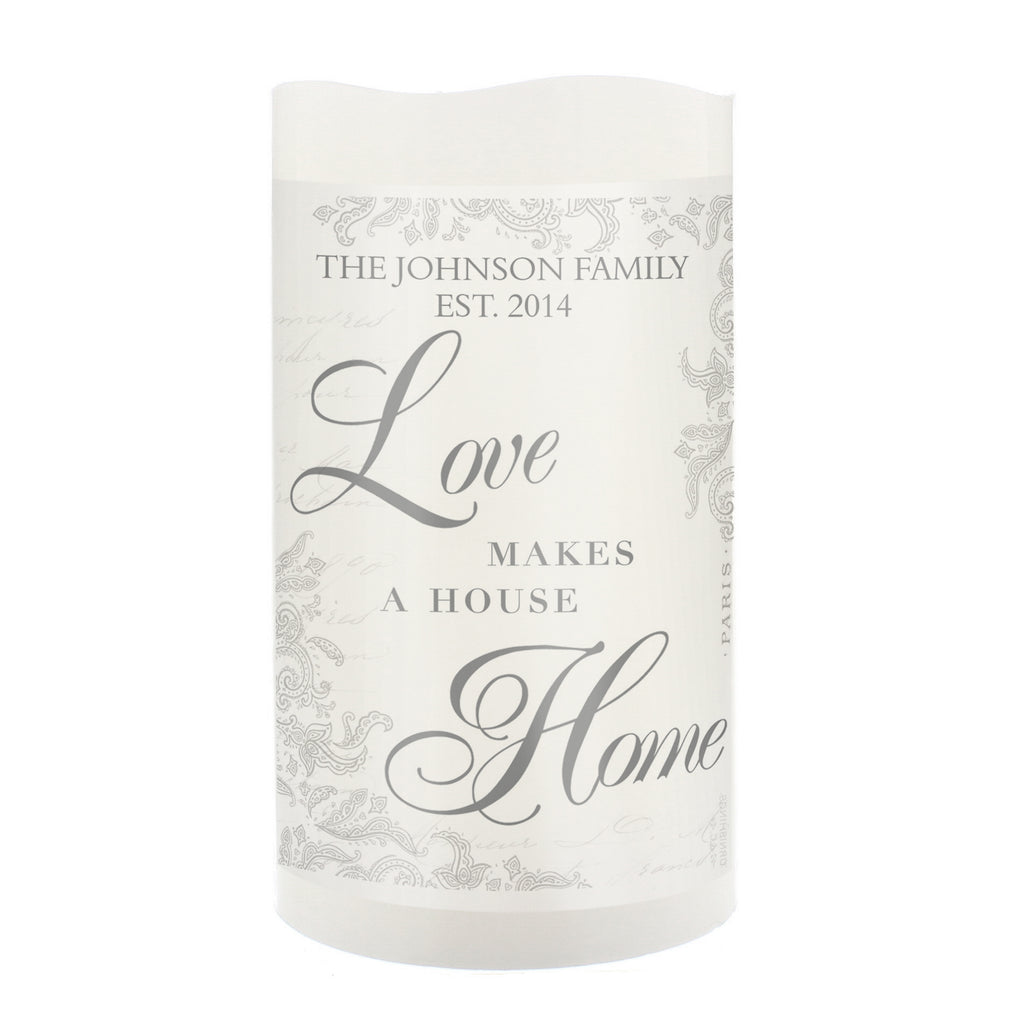 Personalised Love Makes a Home LED Candle