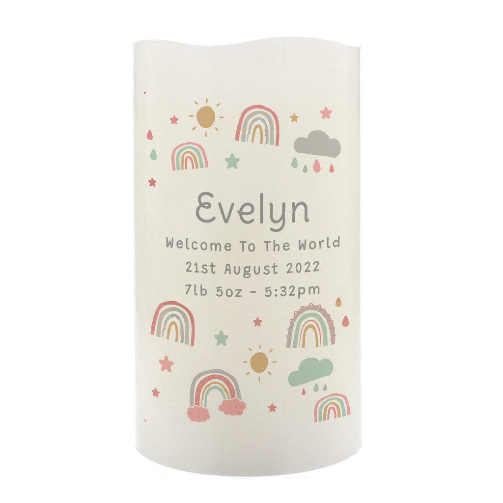 Personalised Rainbow LED Candle