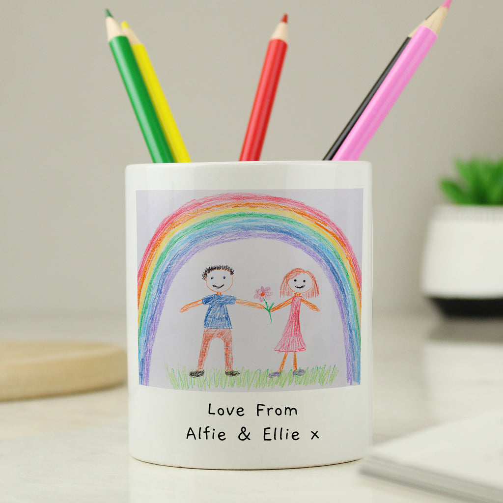 Personalised Childrens Drawing Photo Upload Storage Pot