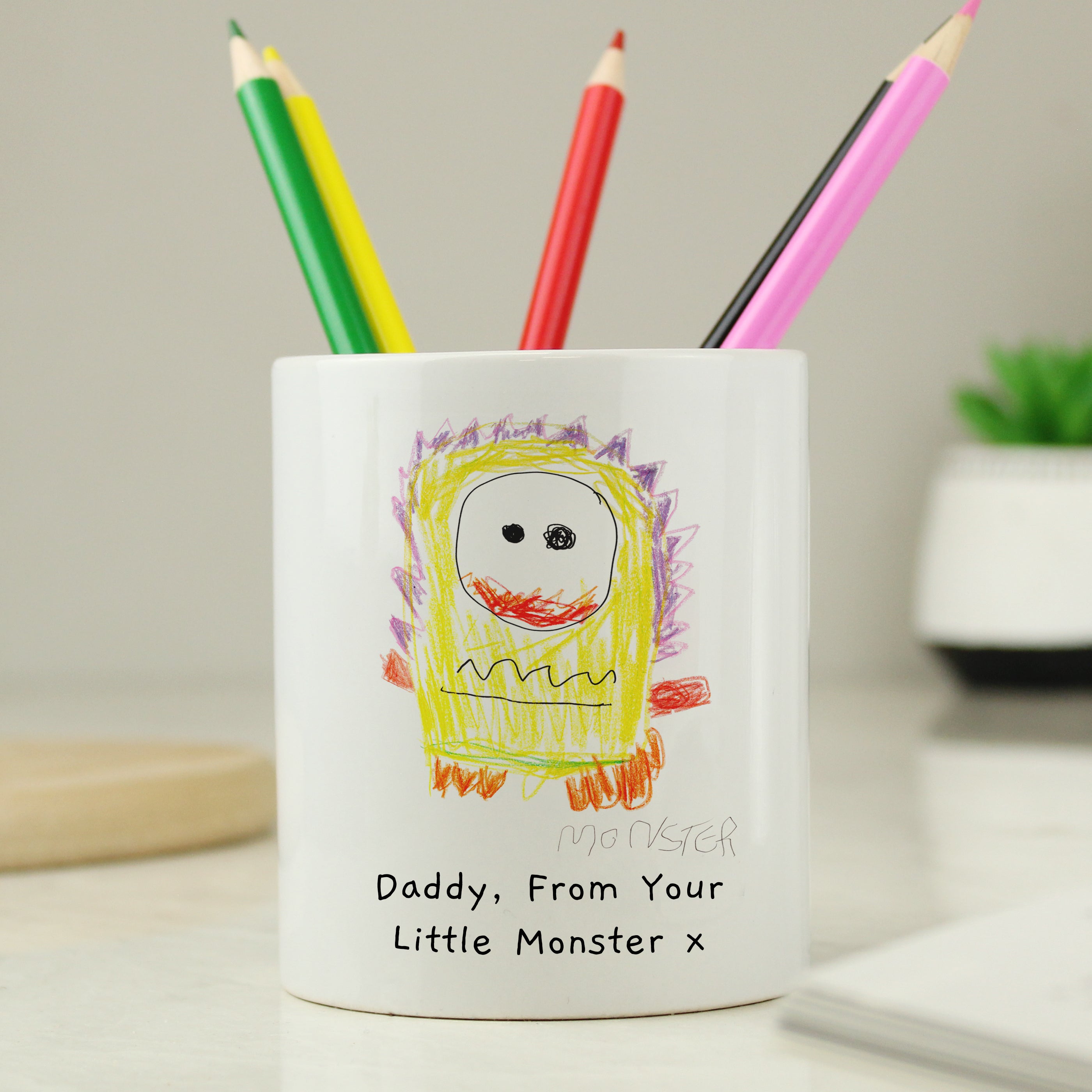 Personalised Childrens Drawing Photo Upload Storage Pot
