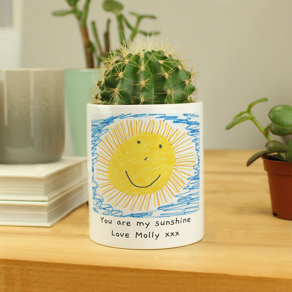 Personalised Childrens Drawing Photo Upload Storage Pot