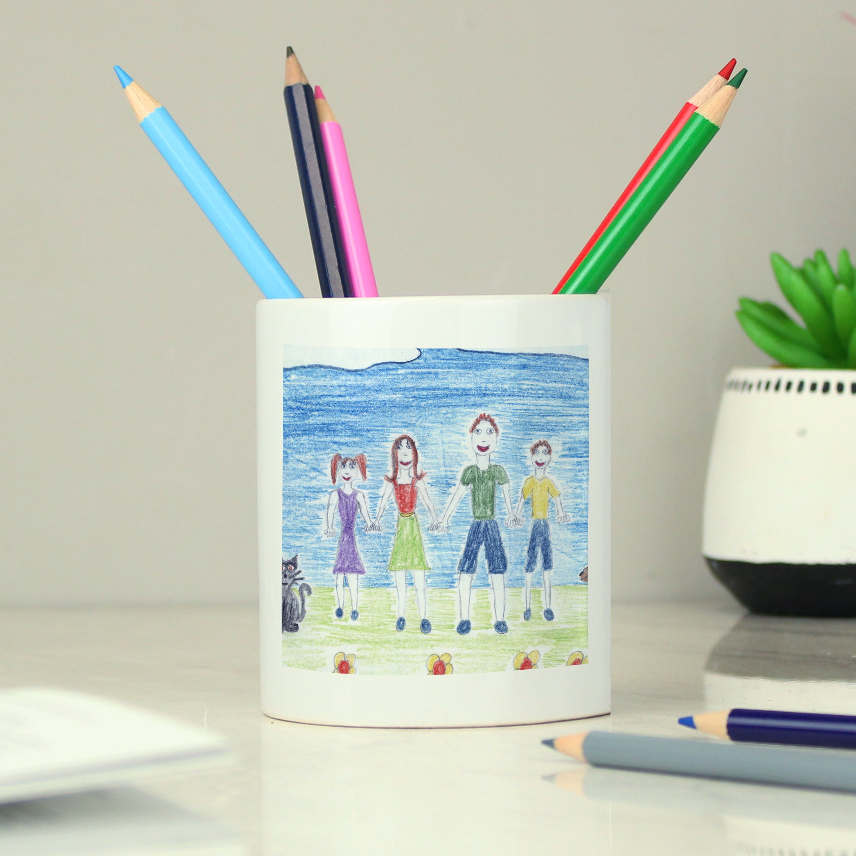 Personalised Childrens Drawing Photo Upload Storage Pot