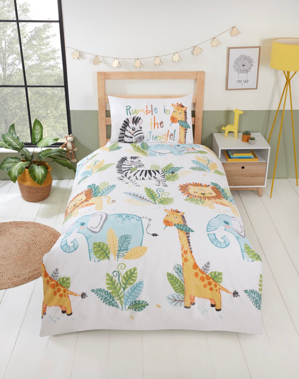 Rumble in the Jungle Reversible Green Duvet Cover Set
