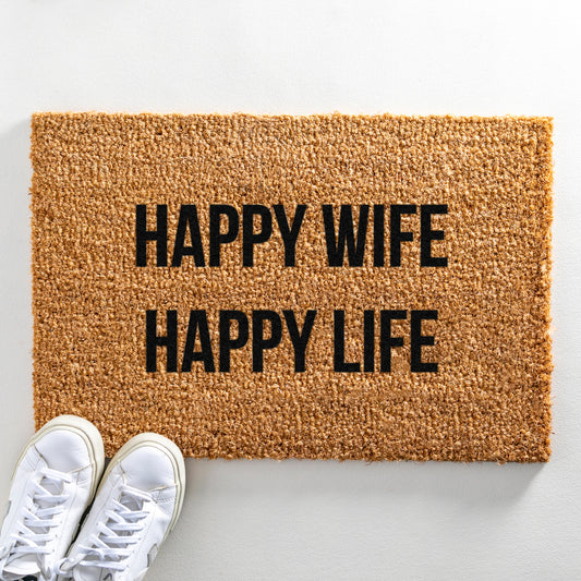 Happy Wife Happy Life Doormat
