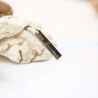 Sterling Silver Bar Necklace - Actual Handwriting