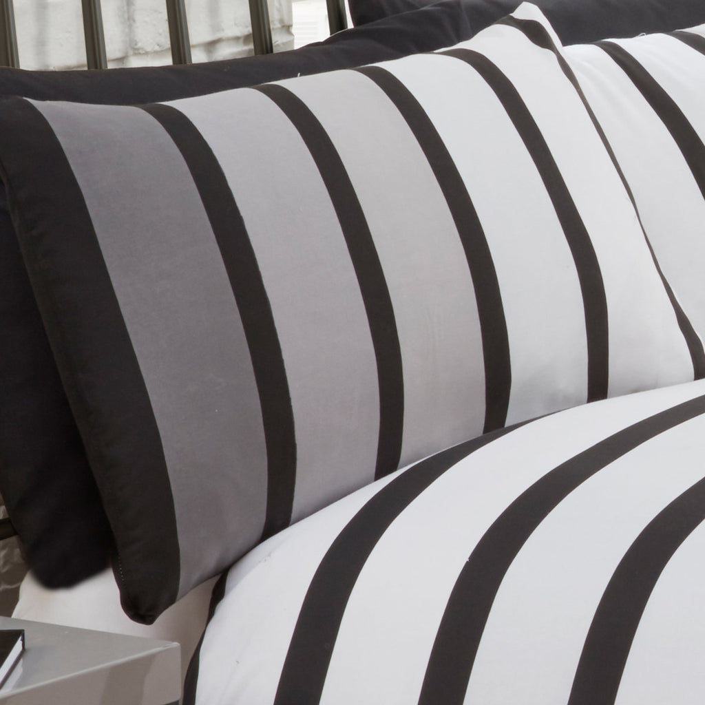 Soho Stripe Bedding - Black/Grey