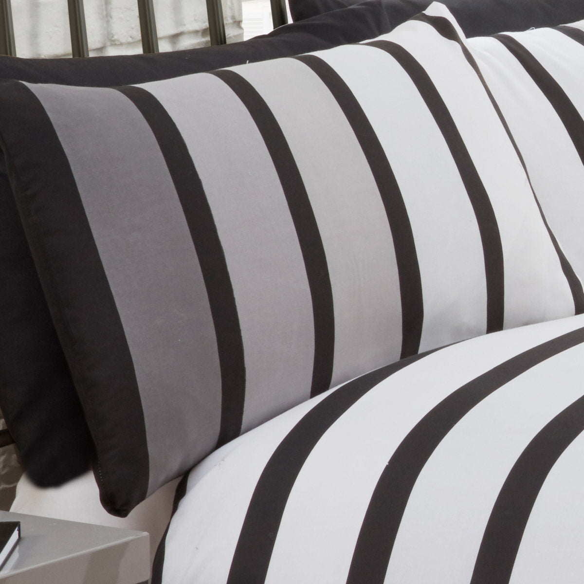 Soho Stripe Bedding - Black/Grey