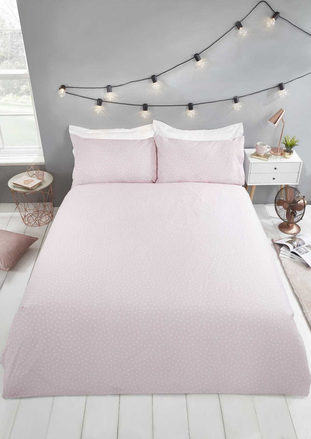 Hello Gorgeous Lashes Polka Dot Duvet Cover Set