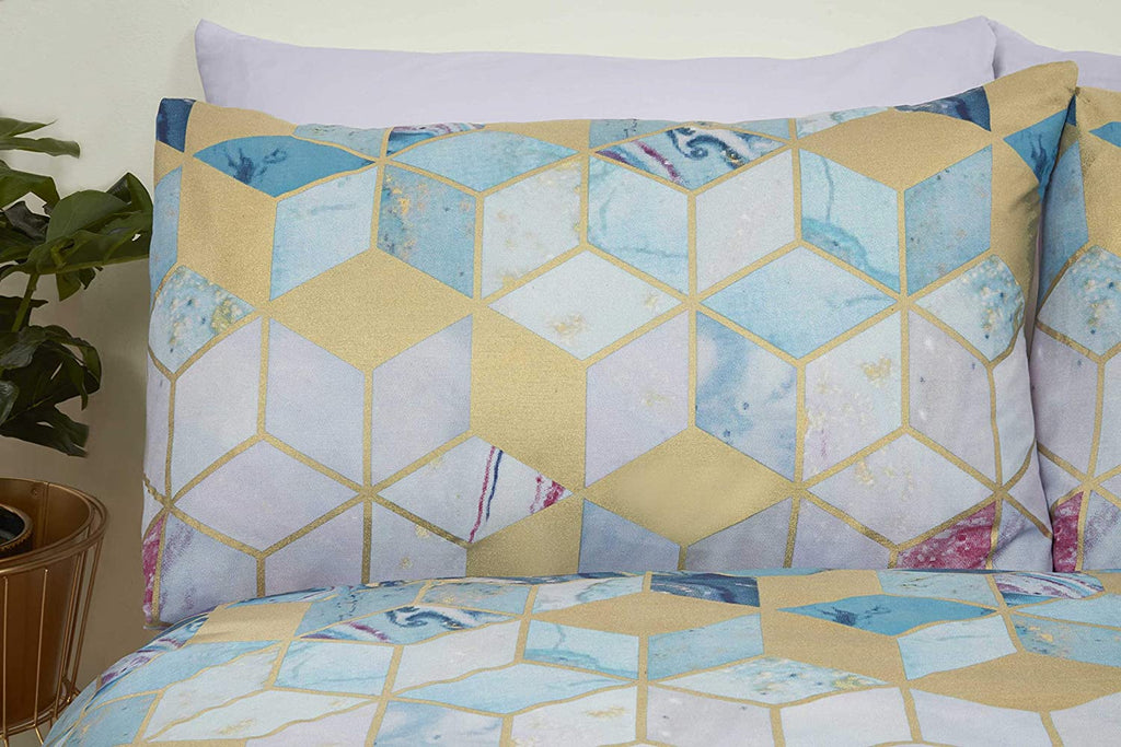 Quartz Geometric Foil Duvet Set - Multi