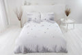 Friendly Tropics Floral Leaf Duvet Cover Bedding Set - Grey