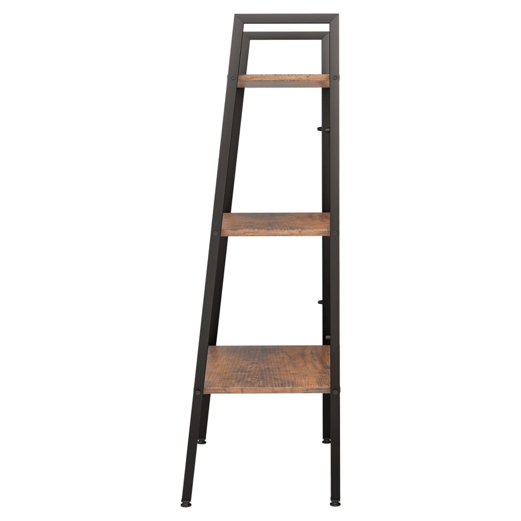 3-Tier Standing Shelf Dark Brown and Black 56x35x108 cm