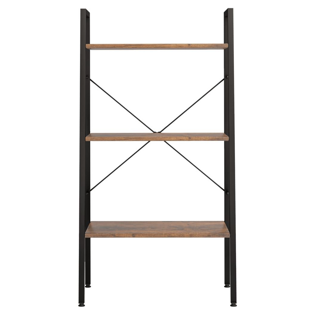 3-Tier Standing Shelf Dark Brown and Black 56x35x108 cm