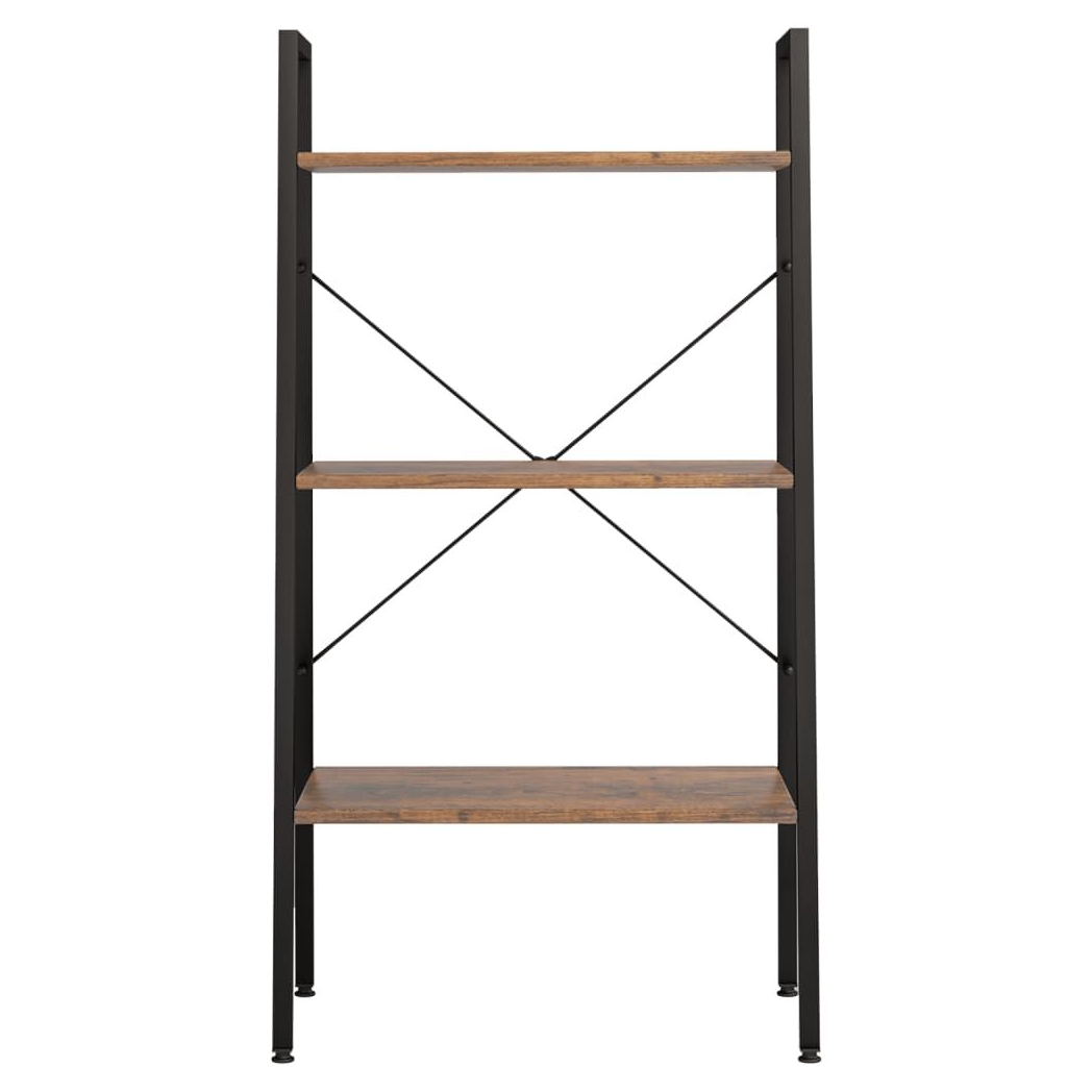 3-Tier Standing Shelf Dark Brown and Black 56x35x108 cm